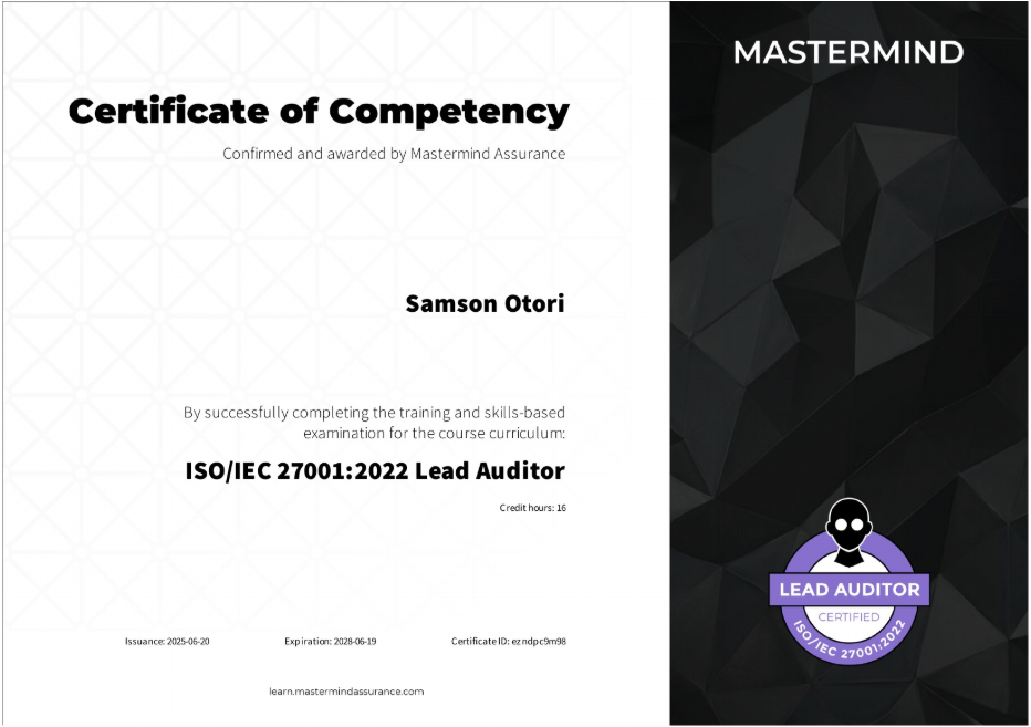ISO/IEC 27001:2022 Lead Auditor Certification