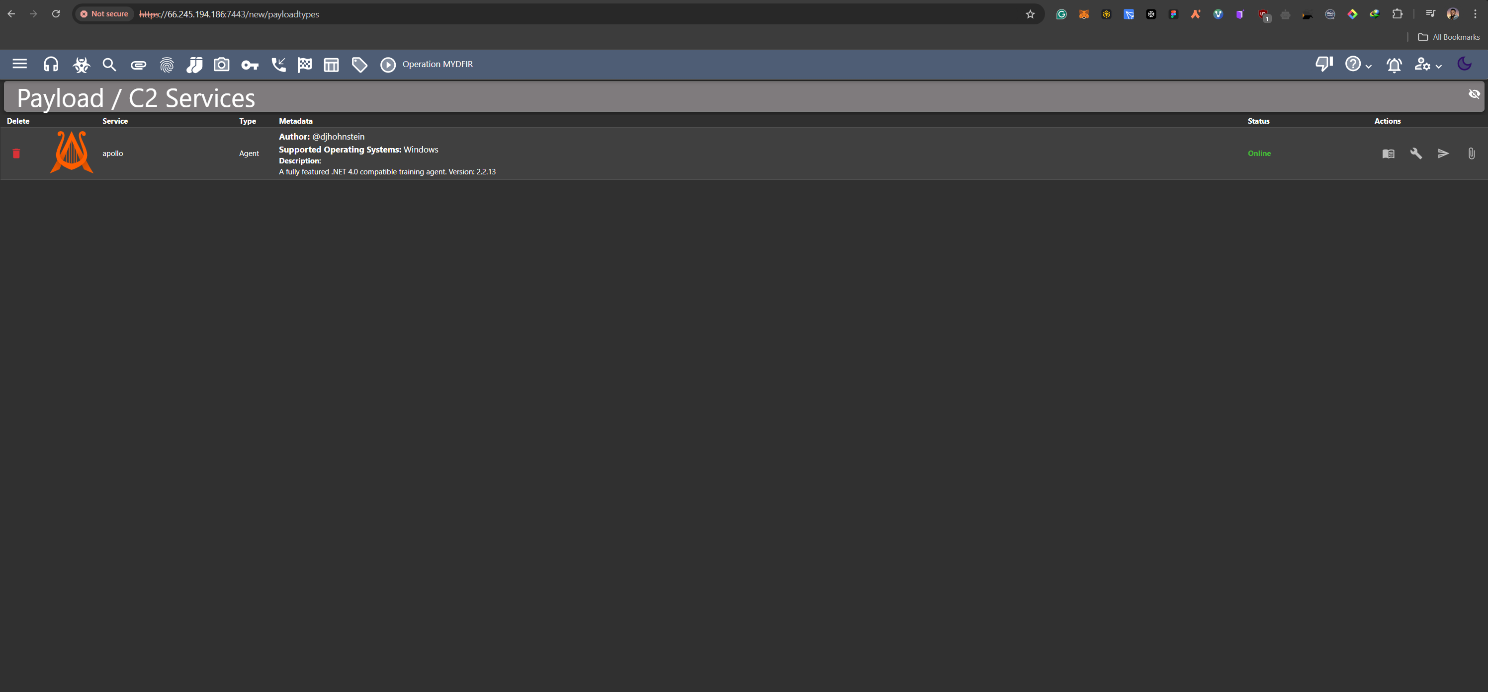 Mythic Dashboard Apollo Installation