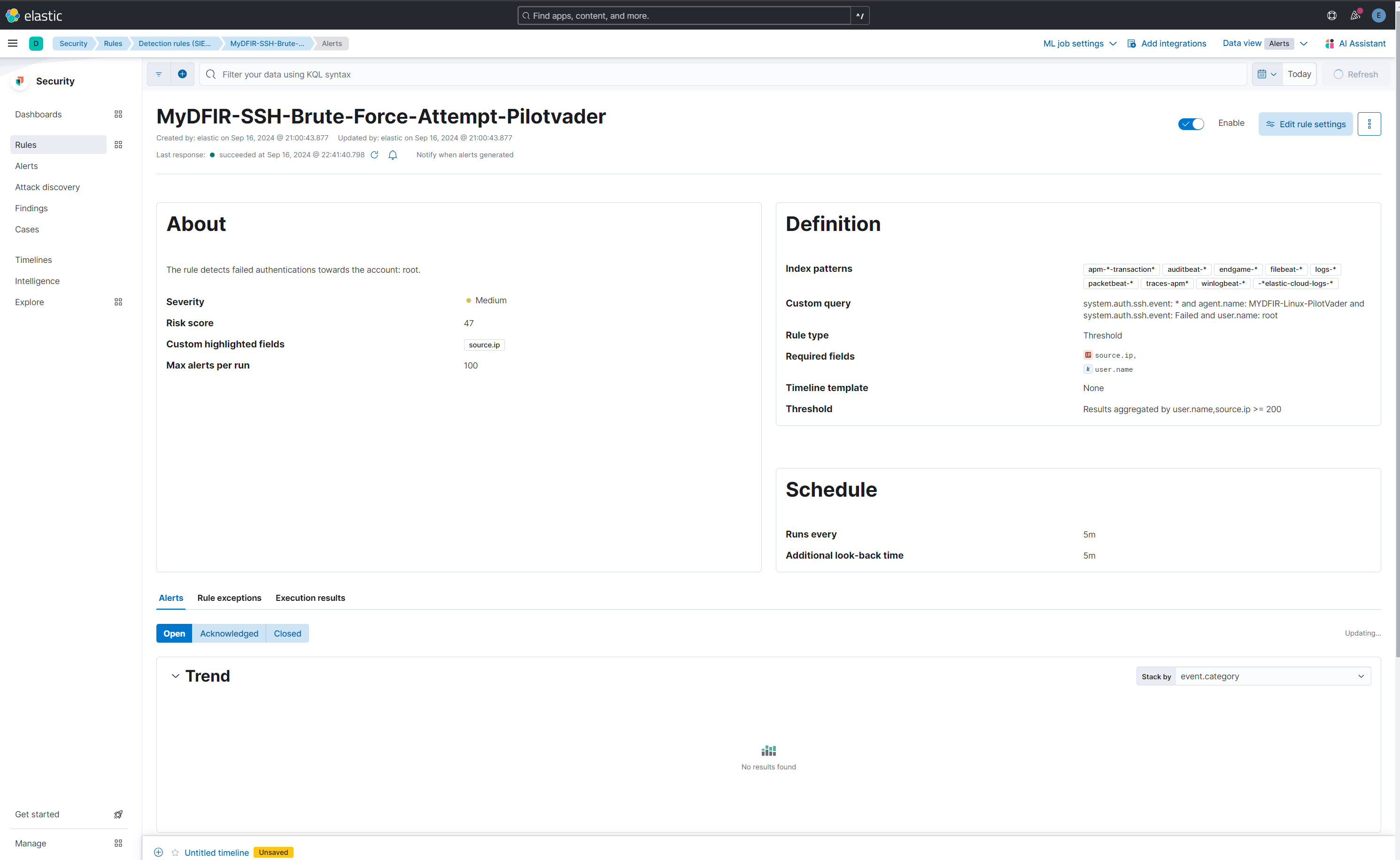 SSH Brute Force Attempt Detection